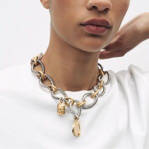 ZARA Mixed Metals Chunky Chain w Coins & Medallion nwt